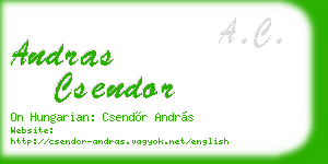 andras csendor business card